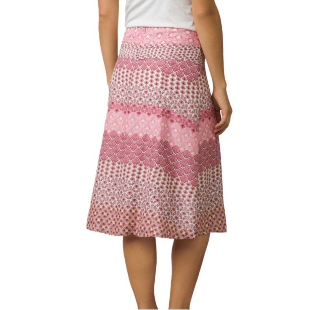 Prana Isadora Pink Grapevine Geometric Pattern Midi Skirt - Picture 2 of 8